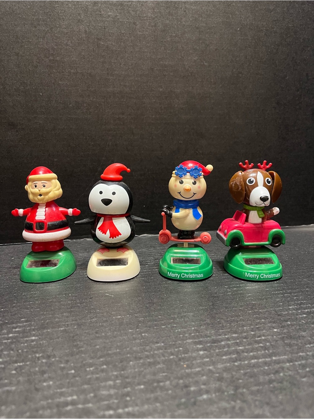 Festive Solar-Powered Dancing Toys Set - 4 Christmas Santa Snowman Reindeer dog